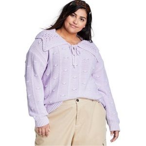 Sandy Liang for Target Lavender Collared Pullover Sweater